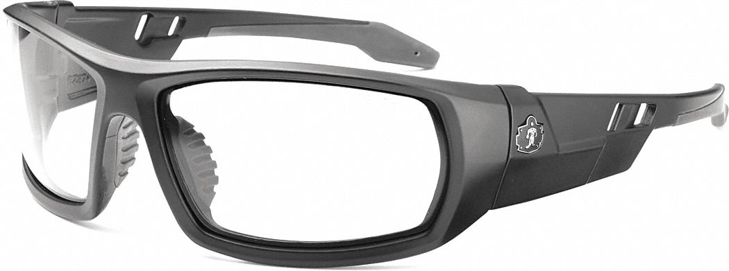 LUNETTES DE SÉCURITÉ, MONTURE INTÉGRALE, TRADITIONNELLES, NYLON/PC, ANTIBUÉE, NOIR/TRNSP, CSA, UV, M