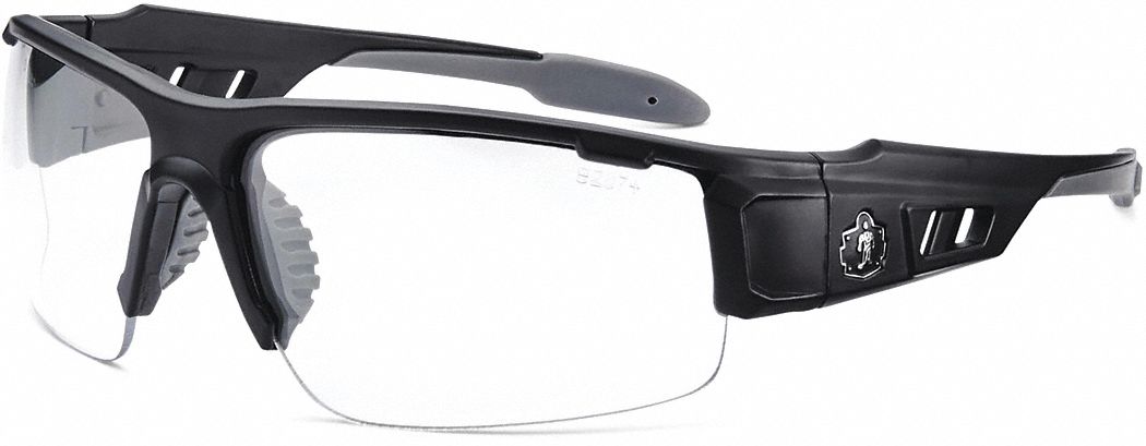 LUNETTES DE PROTECTION, DEMI-MONTURE, LAME, NYLON/PC, ANTIRAYURES, NR/TRSP, CSA, UV, M, UNISEXES
