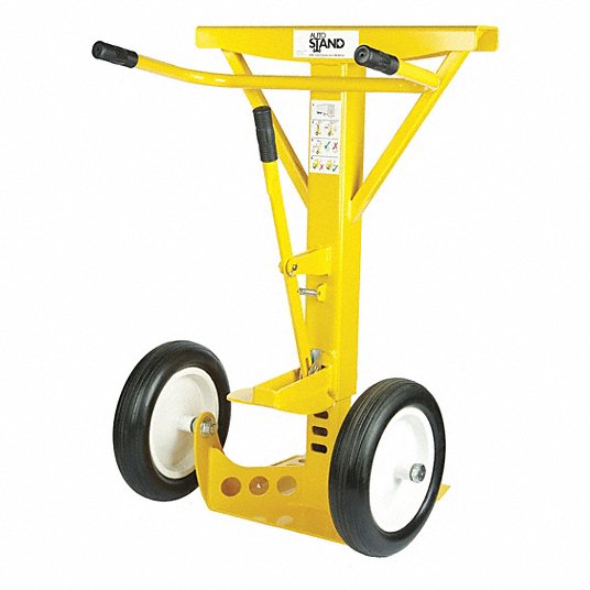 Trailer Stabilizing Jack: 100,000 lb Static Load Capacity, 37 in to 48 in, With Wheels