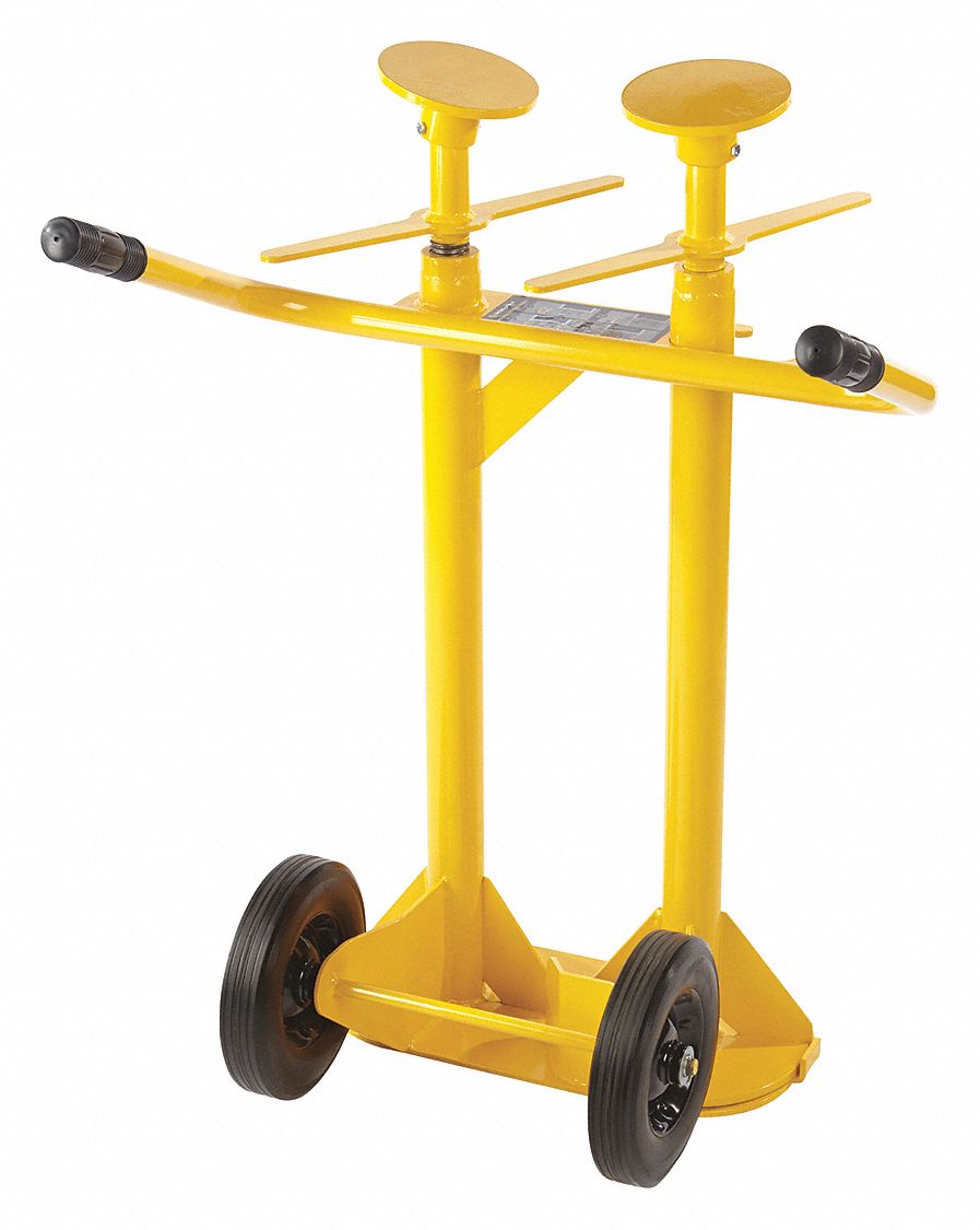 Trailer Stabilizing Jack: 100,000 lb Static Load Capacity, 38-1/2 in to 49-1/2 in, With Wheels