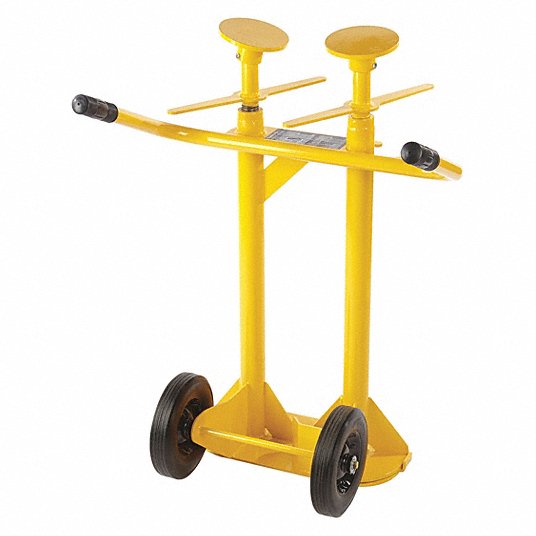 Trailer Stabilizing Jack: 100,000 lb Static Load Capacity, 38-1/2 in to 49-1/2 in, With Wheels