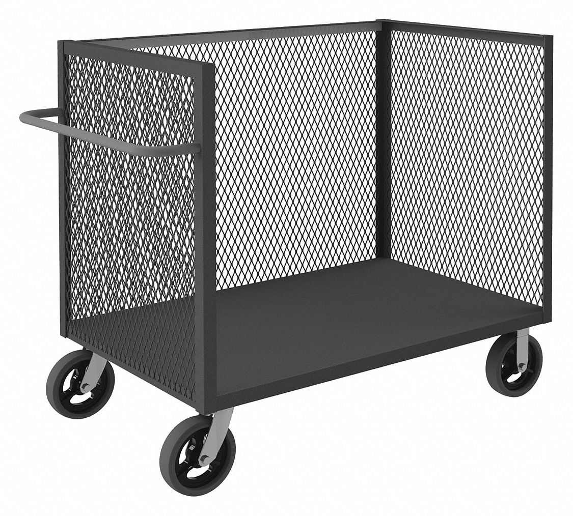 3-SIDED STOCK CART,14 GA.,2400 LBS. CAP.