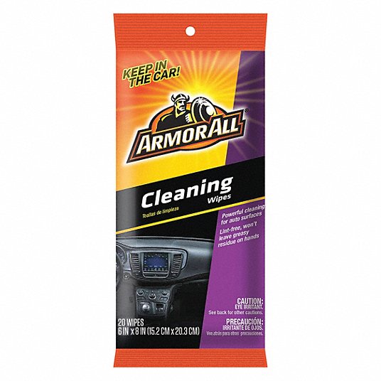 Automotive Cleaner: Pack, White, Clear, Wipe On, 20 Wipes Container Size