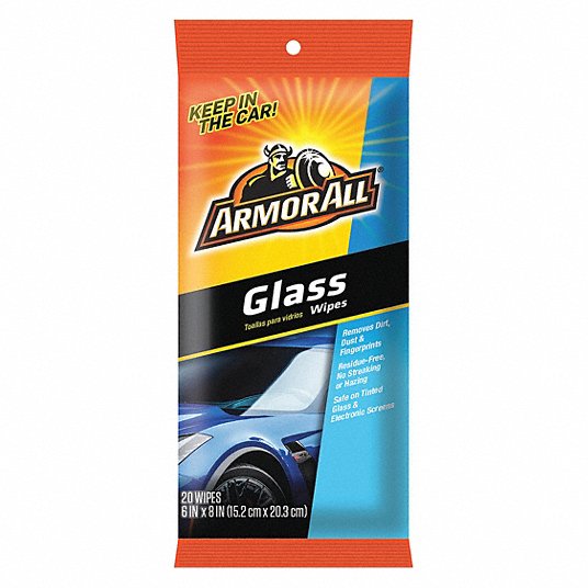 Auto Glass Cleaner: Pack, White, Wet, Wipe On, 22 oz Container Size