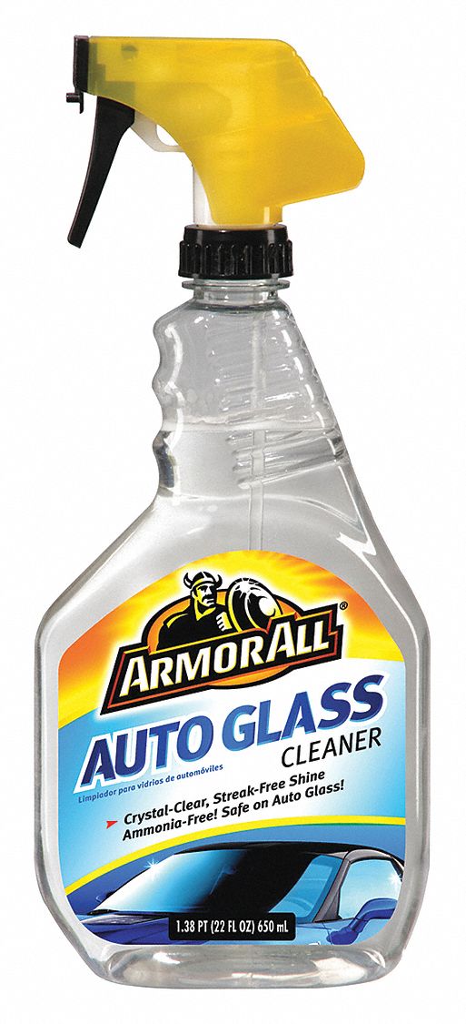 Auto Glass Cleaner: Spray Bottle, Clear, Clear, Liquid, 22 oz Container Size