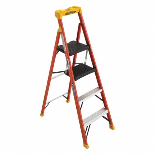 WERNER, 3 Steps, 300 lb, Stepladder - 458T01|C6205 - Grainger