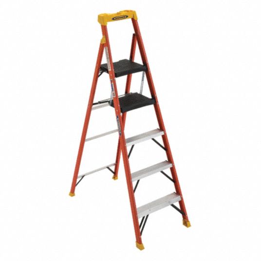 WERNER, Fiberglass, 300 lb Load Capacity, Stepladder - 458T02|C6206 ...