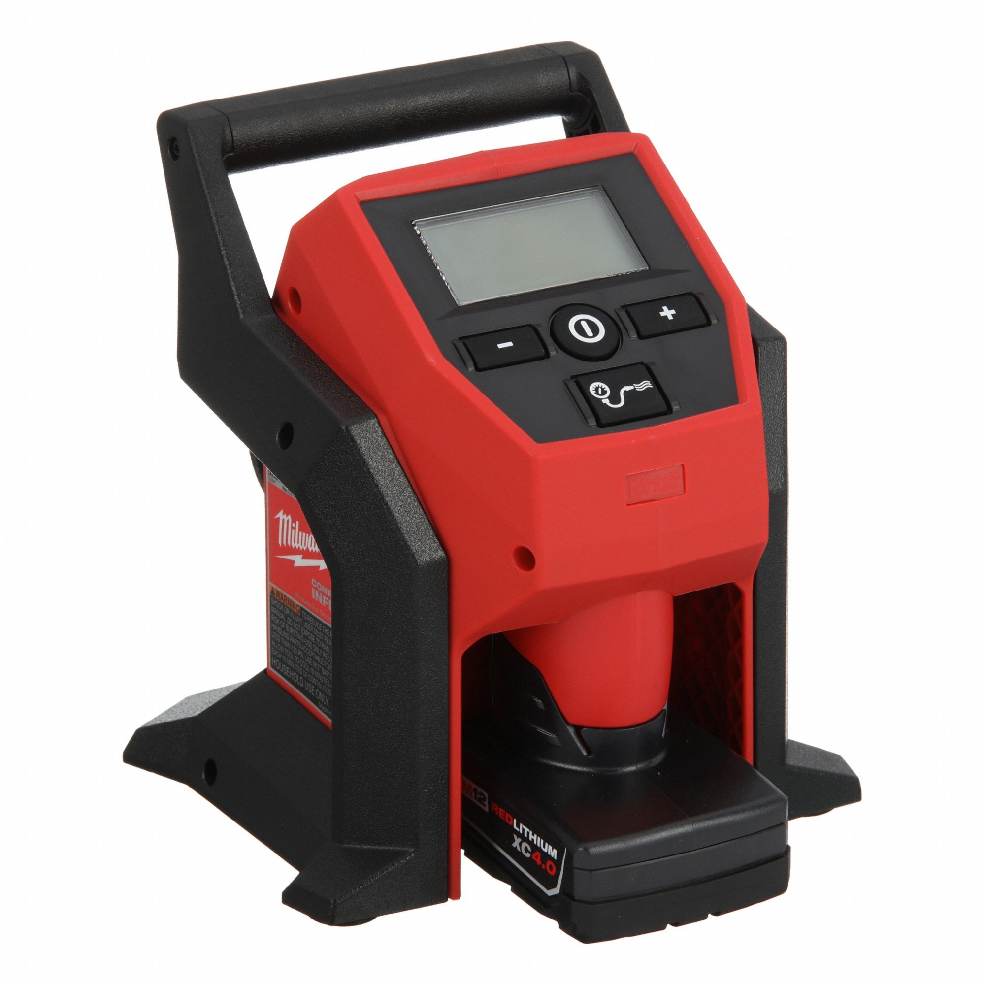 Inflator Kit: M12™, 120 psi Max., 26 in Hose Lg, Cordless, 4.0 Ah, 12V DC