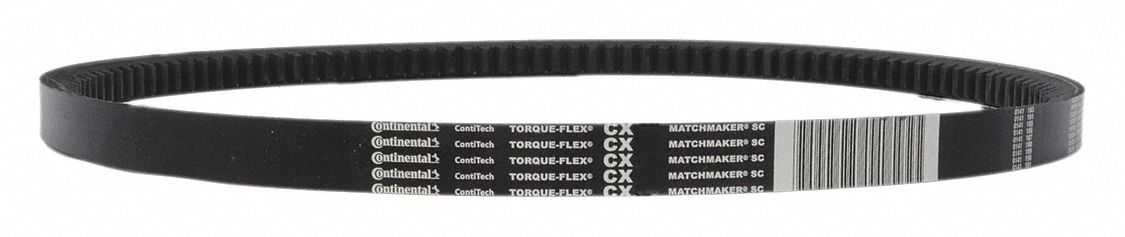 Cogged V-Belt: CX101, 105 in Outside Lg, 7/8 in Top Wd, 17/32 in Thick, Polyester