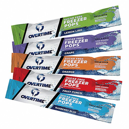 Electrolyte Freezer Pop: Sugar Free, 3 oz Yield per Unit, 150 Pack Qty, 150 PK