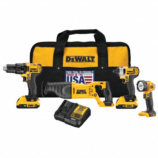 DEWALT 20 V Volt 4 Tools Cordless Combination Kit 459R41