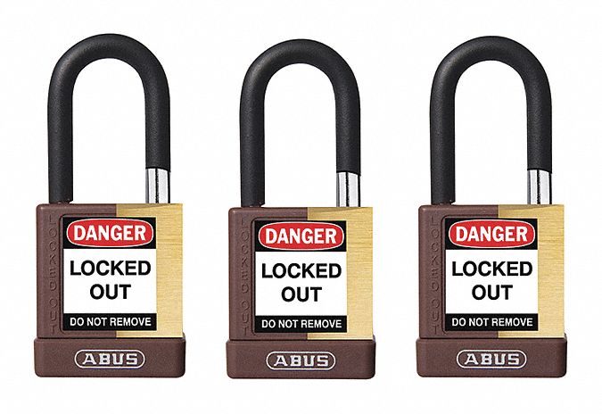 Keyed Padlock, 3/4"W x1-1/2"H Shackle, PK3