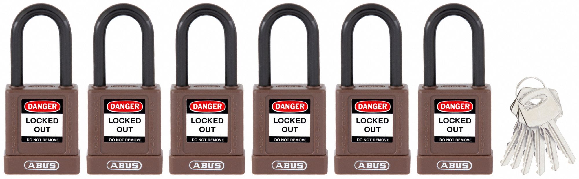 Keyed Padlock, 3/4"W x1-1/2"H Shackle, PK6