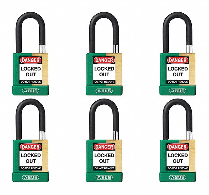 Keyed Padlock, 3/4"W x1-1/2"H Shackle, PK6