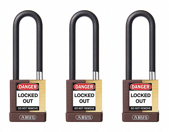 Keyed Padlock, 3/4" W x 3" H Shackle, PK3