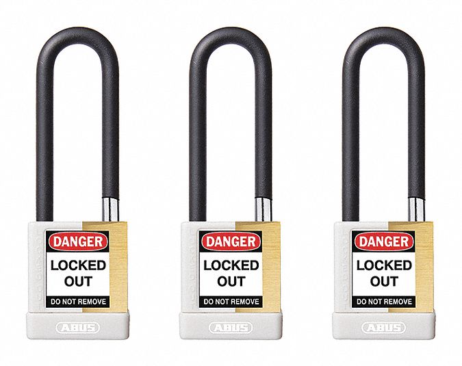 Keyed Padlock, 3/4" W x 3" H Shackle, PK3