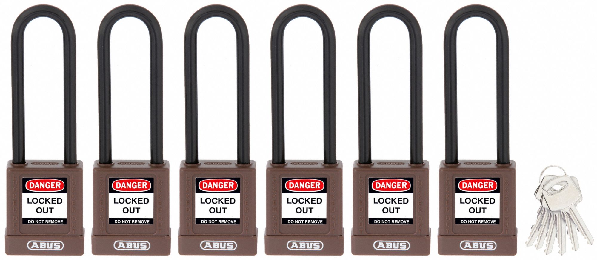 Keyed Padlock, 3/4" W x 3" H Shackle, PK6