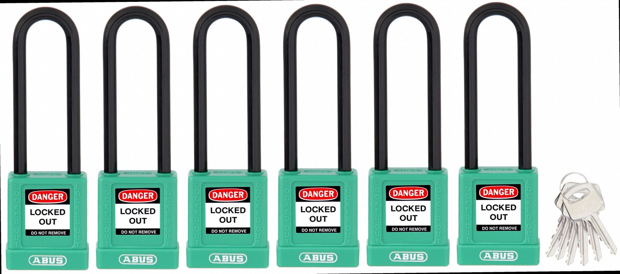 Keyed Padlock, 3/4" W x 3" H Shackle, PK6