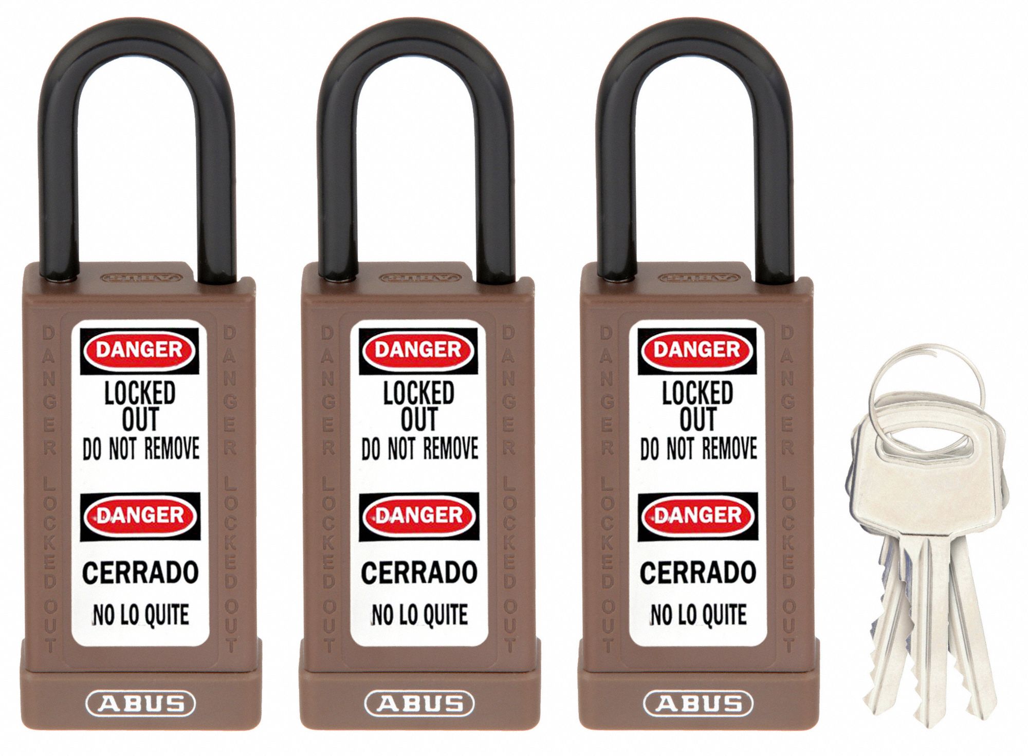 Keyed Padlock, 3/4"W x1-1/2"H Shackle, PK3