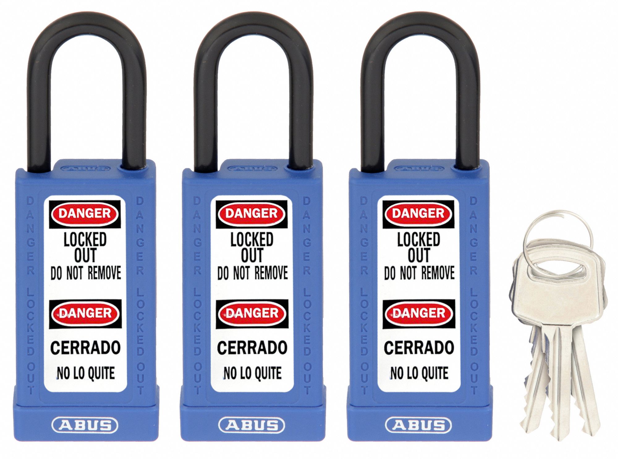 Keyed Padlock, 3/4"W x1-1/2"H Shackle, PK3