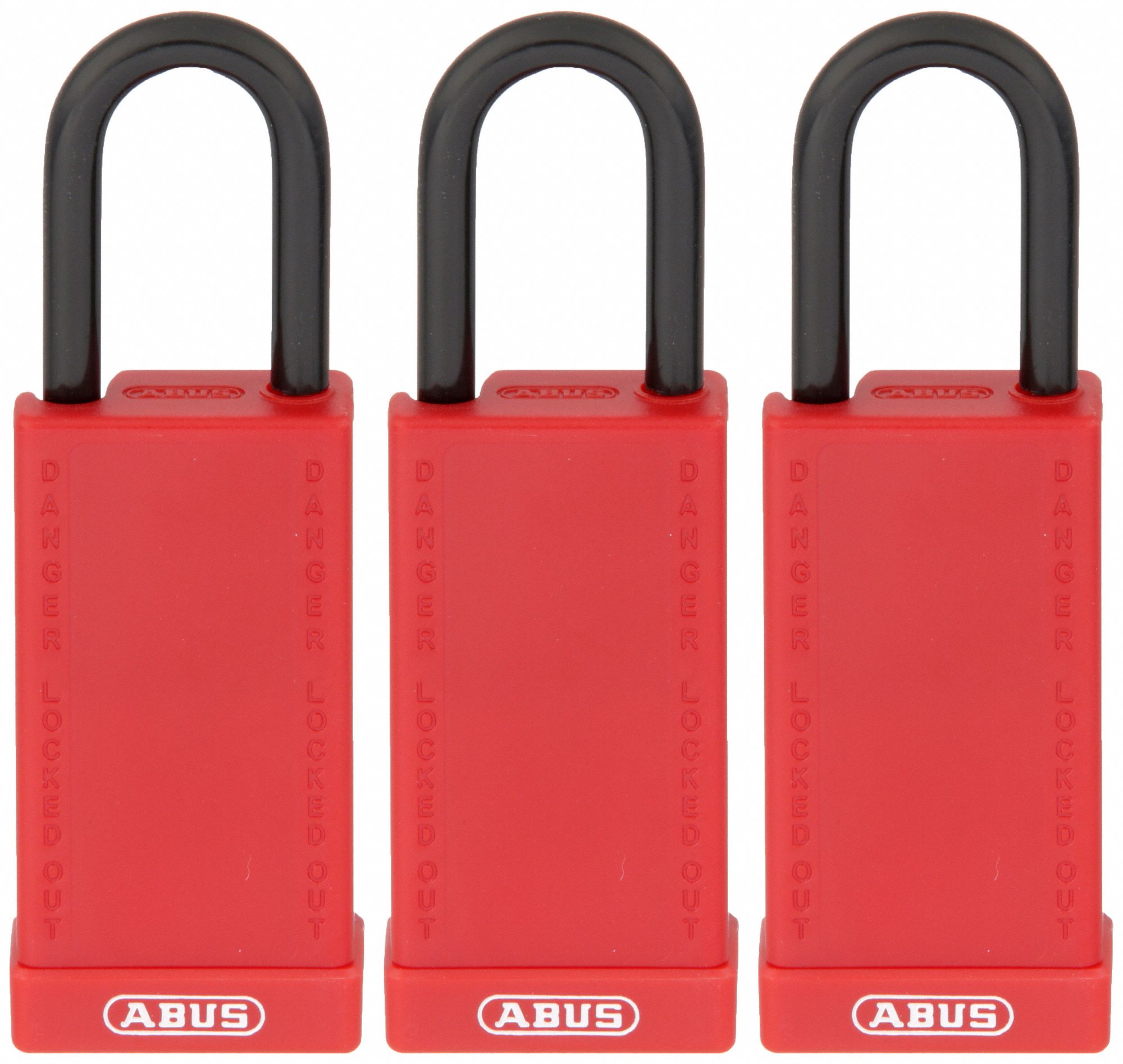 Keyed Padlock, 3/4"W x1-1/2"H Shackle, PK3