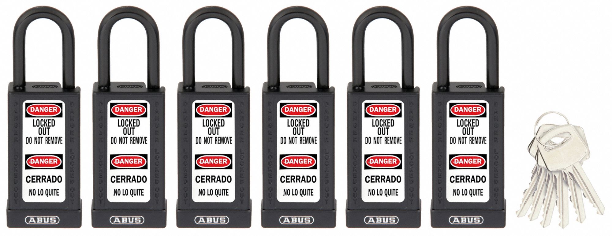 Keyed Padlock, 3/4"W x1-1/2"H Shackle, PK6