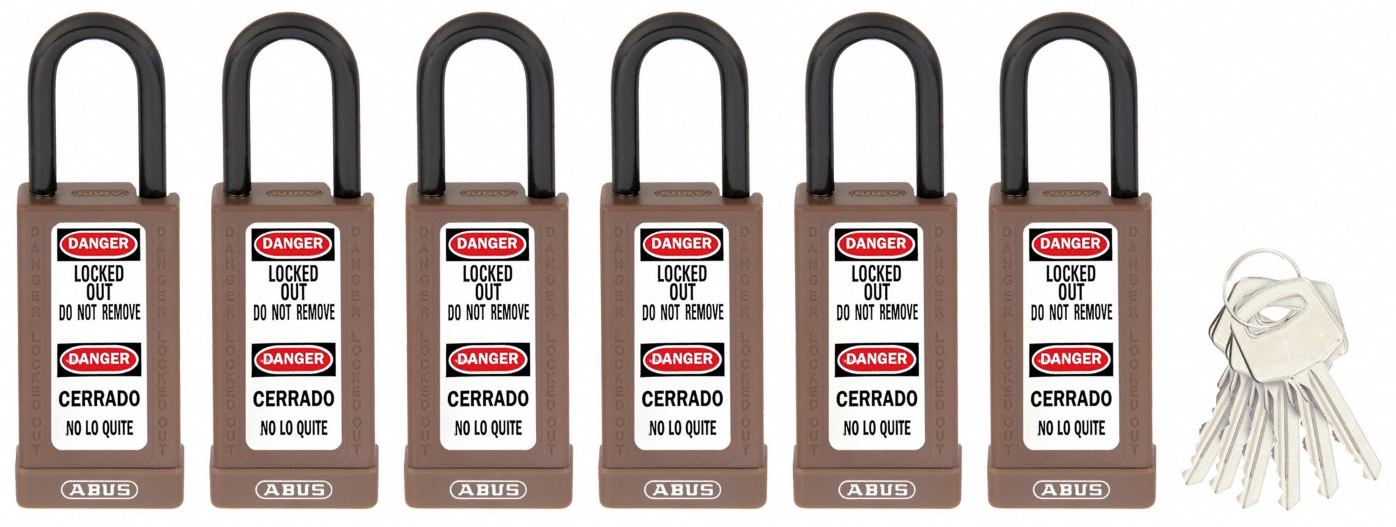 Keyed Padlock, 3/4"W x1-1/2"H Shackle, PK6