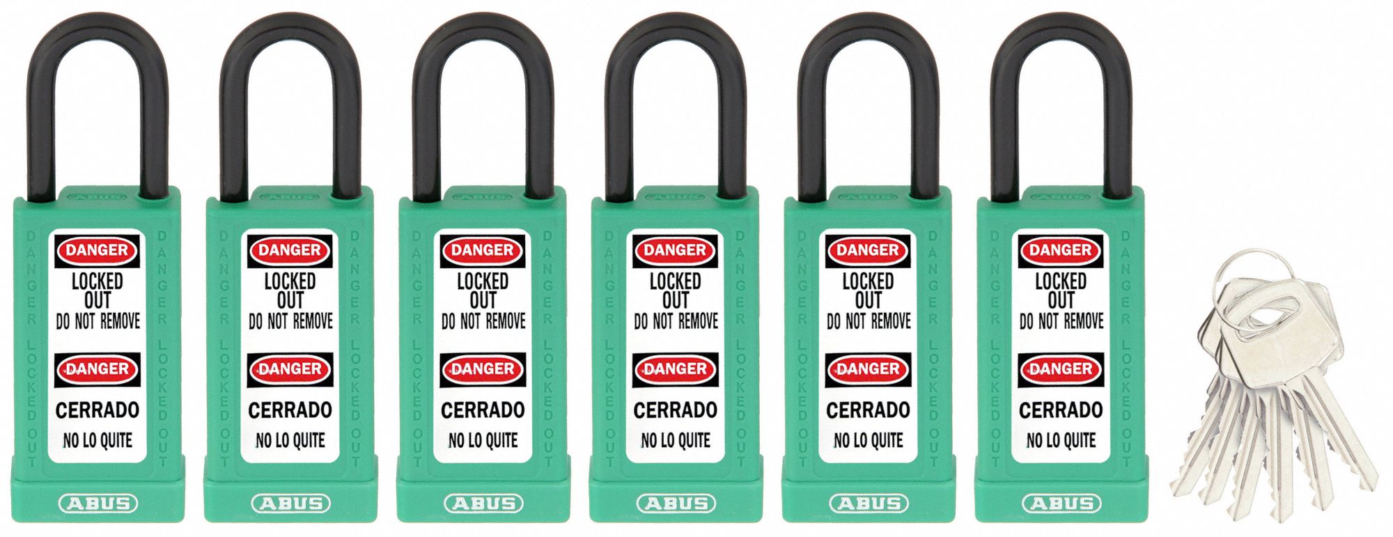 Keyed Padlock, 3/4"W x1-1/2"H Shackle, PK6