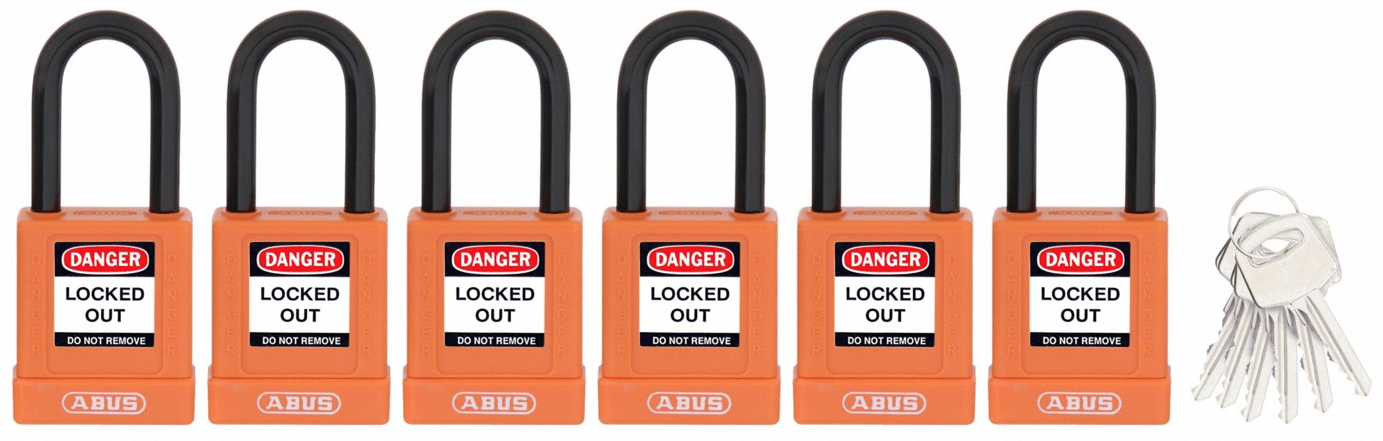 Keyed Padlock, 3/4"W x1-1/2"H Shackle, PK6