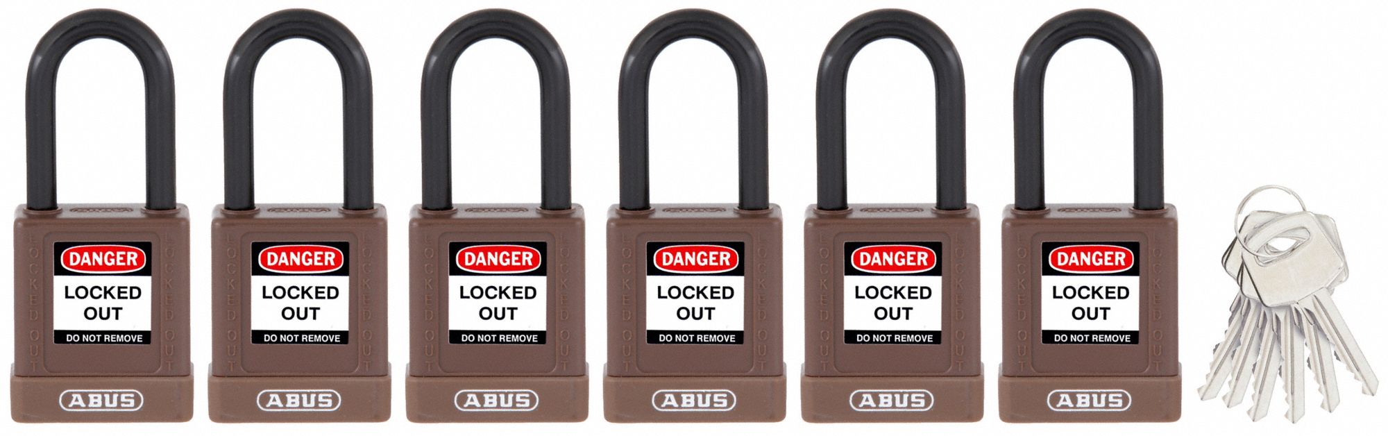 Keyed Padlock, 3/4"W x1-1/2"H Shackle, PK6