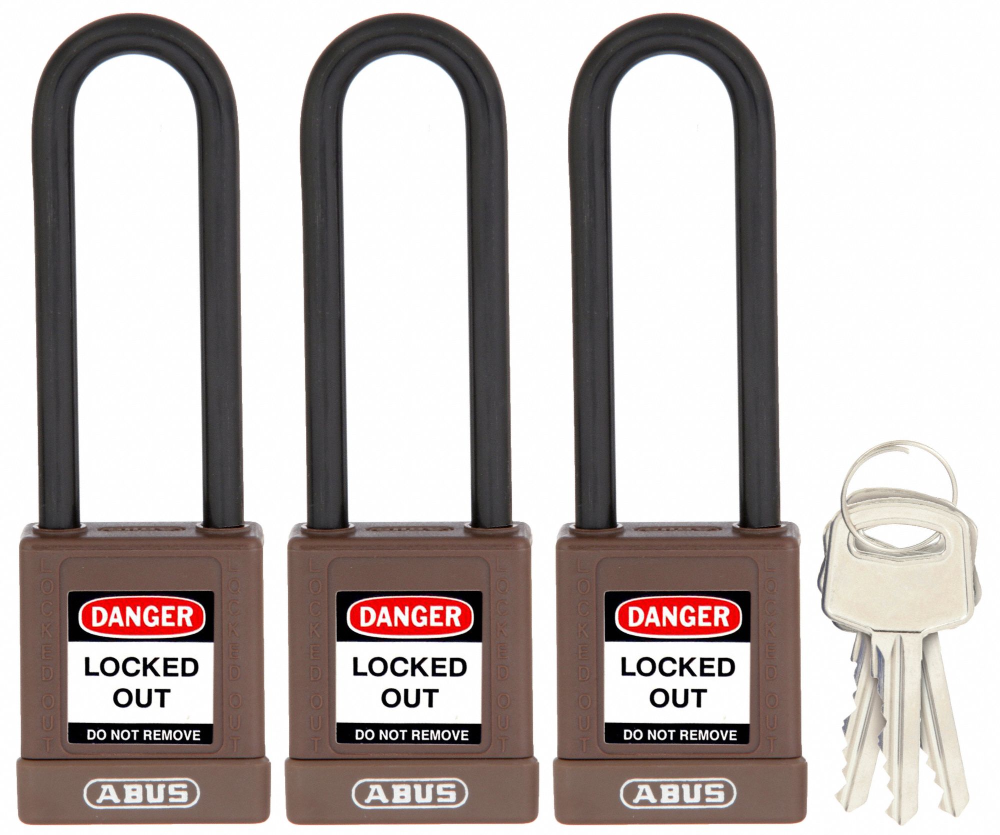 Keyed Padlock, 3/4" W x 3" H Shackle, PK3