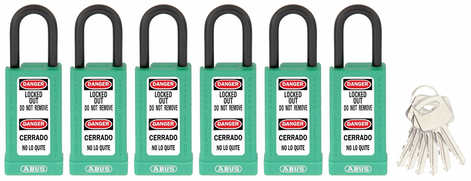 Keyed Padlock, 3/4"W x1-1/2"H Shackle, PK6