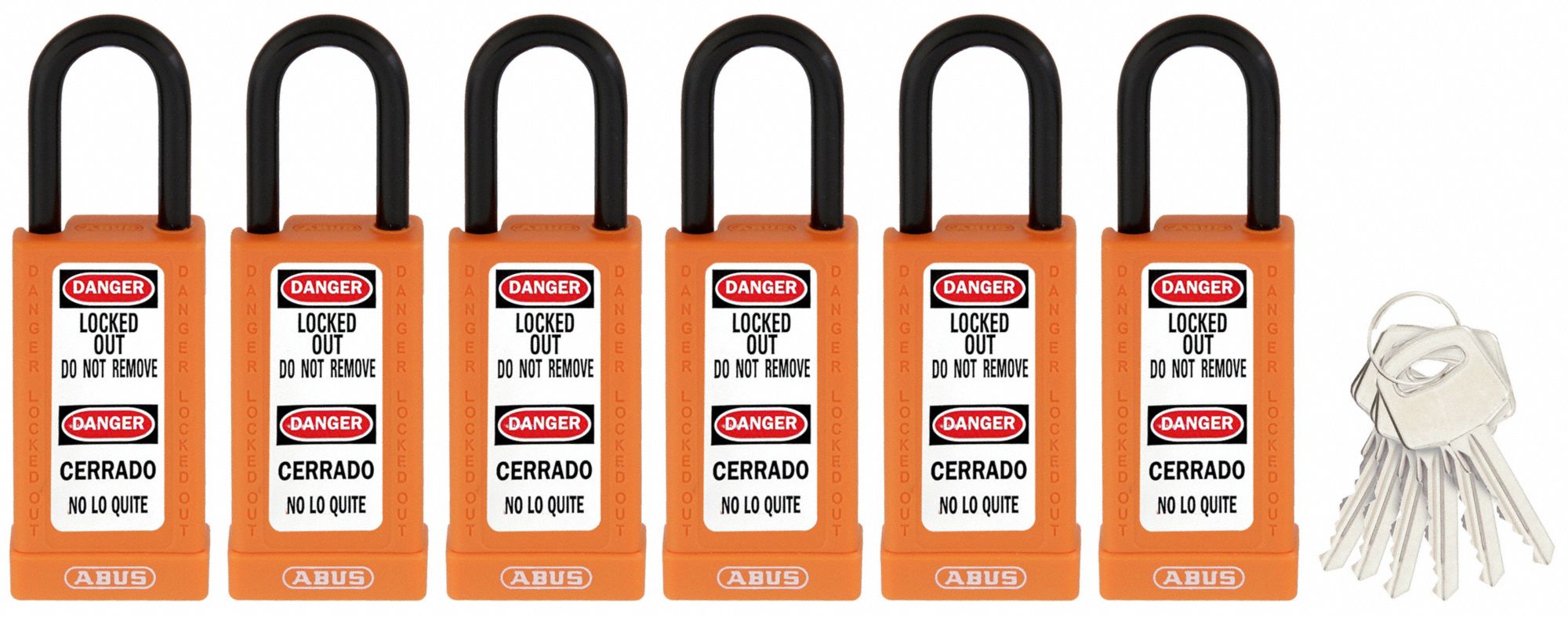 Keyed Padlock, 3/4"W x1-1/2"H Shackle, PK6