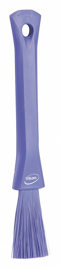Detail Brush: Soft, Plastic, 8 1/8 in Brush Lg, 5 3/4 in Handle Lg, 3/8 in Head Wd, Purple