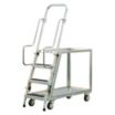 Corrosion-Resistant Vertical-Access Utility Carts with Lipped Metal Shelves