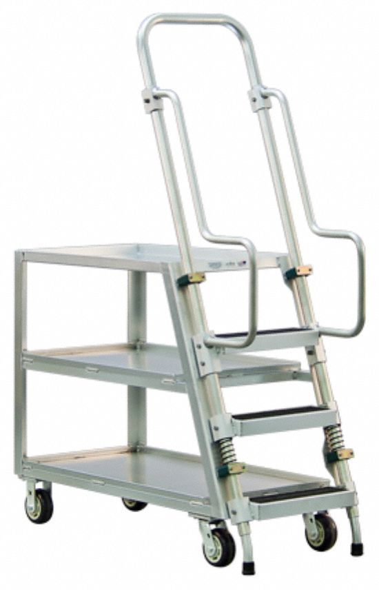 Corrosion-Resistant Vertical-Access Utility Cart: 800 lb Load Capacity, Raised