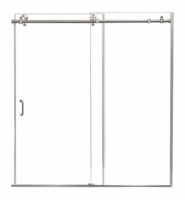 Tub and Shower Door: 56 in Min. Door Wd, 60 in Max. Door Wd, 62 in Overall Ht, Frameless