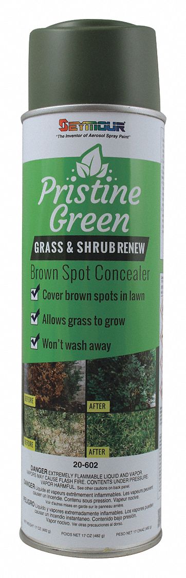 Grass/Shrub Spray Paint: Green, 17 oz Net Wt, Flat, Up to 18 sq ft Coverage