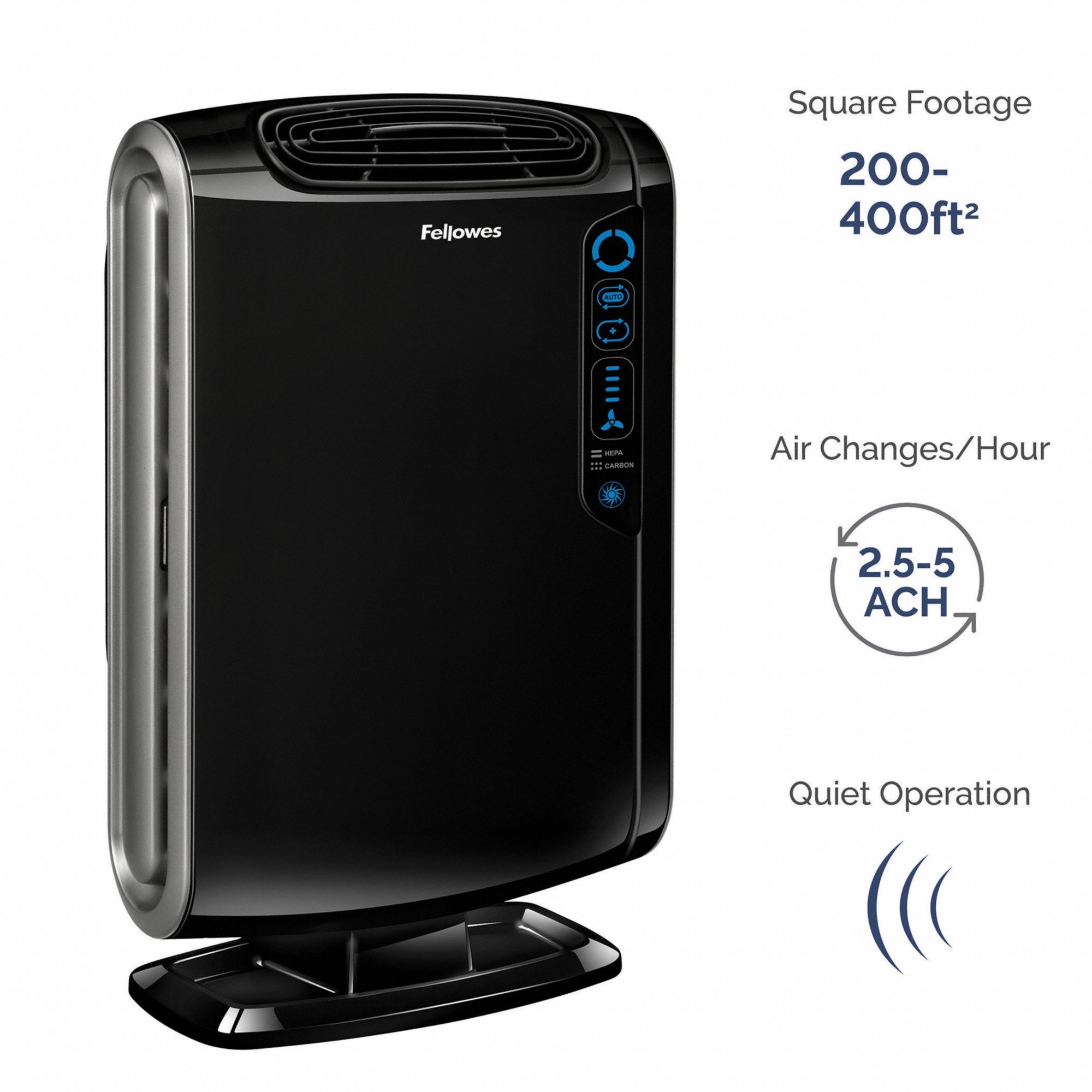 FELLOWES Portable Air Cleaner Touch Screen, Greater than 60 dB, Room