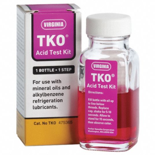 VIRGINIA, TKO, Liquid, Refrigeration Oil Acid Test Kit 459W19TKO