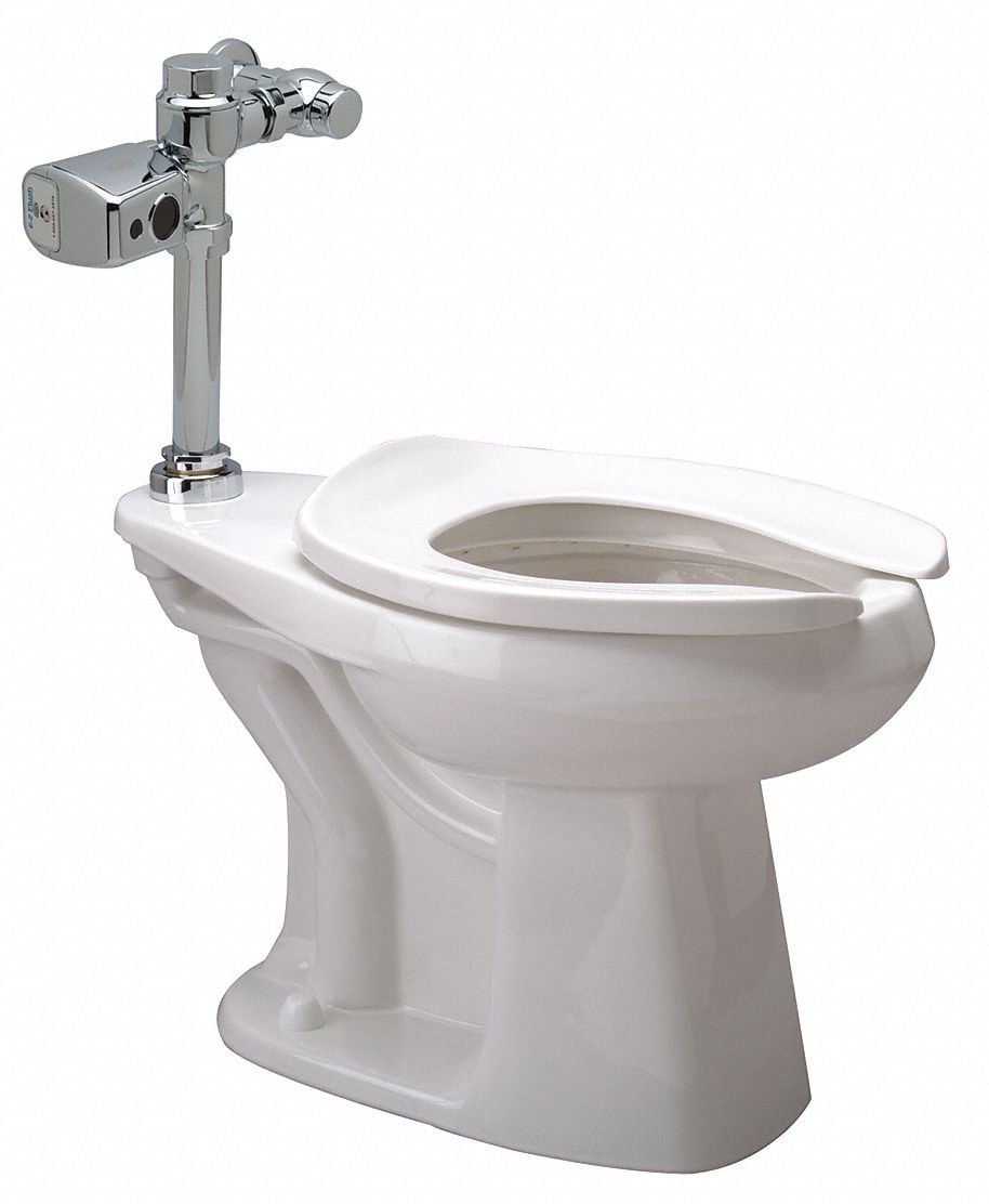 Bedpan Flush Valve Toilet: Sensor, Floor, 1.28 gpf Gallons per Flush, Not ADA Compliant