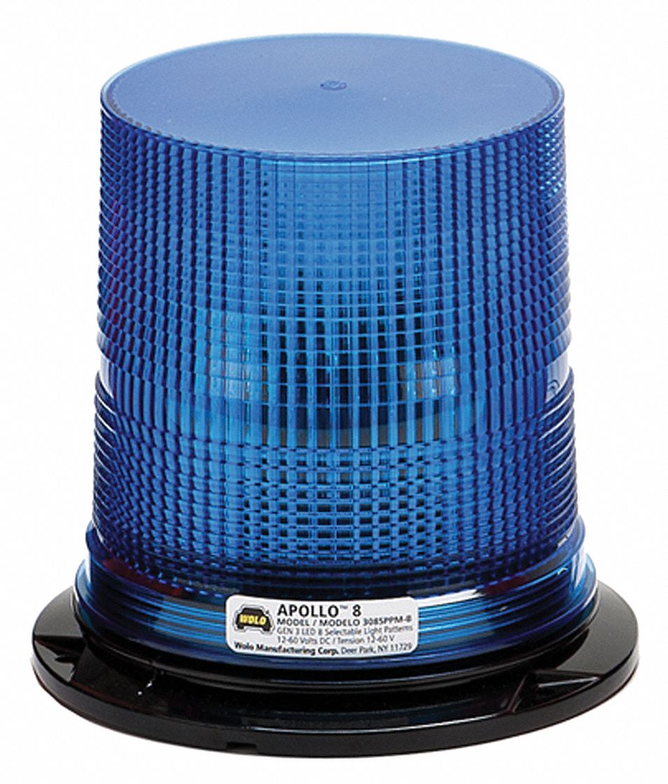 WOLO Strobe Light, Blue, Flashing 45A2343085PPMB Grainger