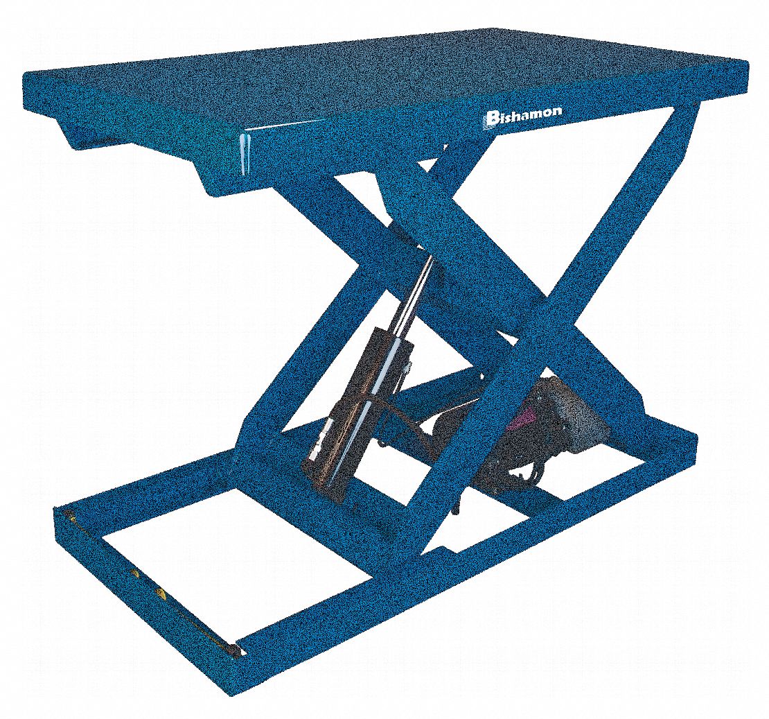 BISHAMON, Electric, 2,000 lb Load Capacity, Scissor Lift Table 45A260