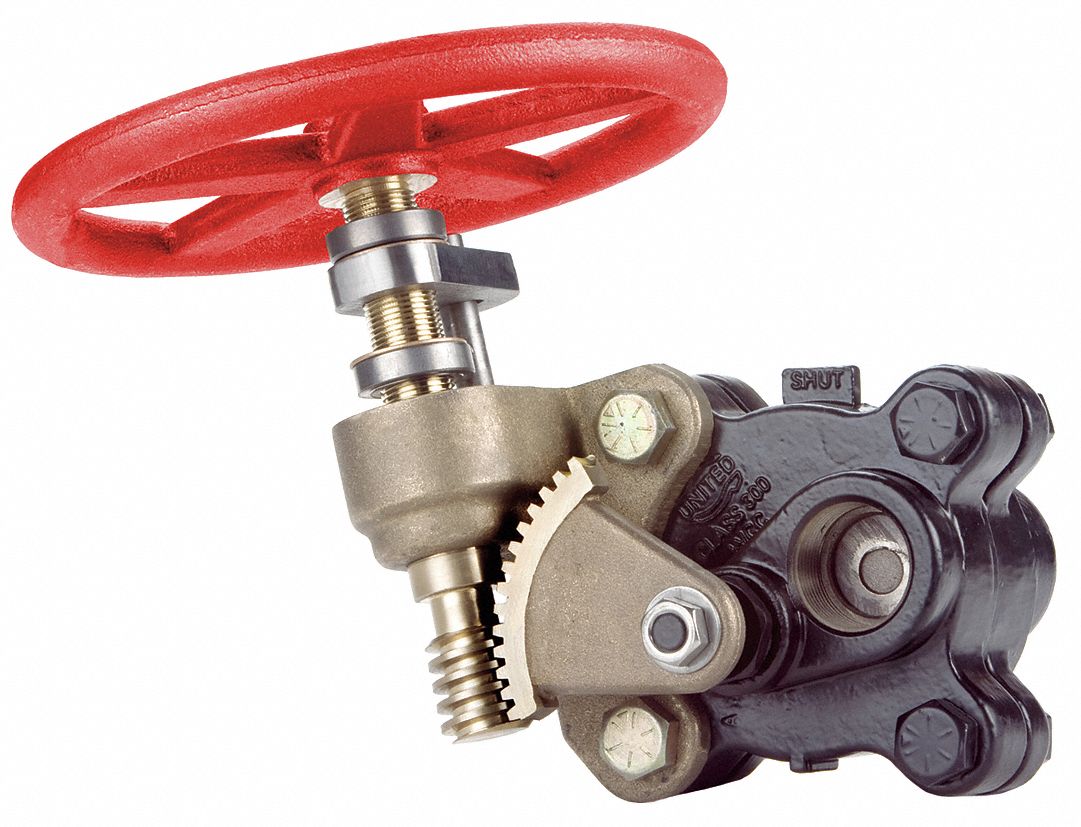 Gate Valve: 1 1/2 in, Carbon Steel, Non-Rising, FNPT x FNPT, 750 psi CWP, Wheel