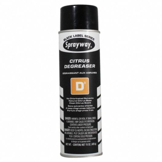 SPRAYWAY, Citrus-Based Solvent, Aerosol Spray Can, Degreaser - 45A997 ...