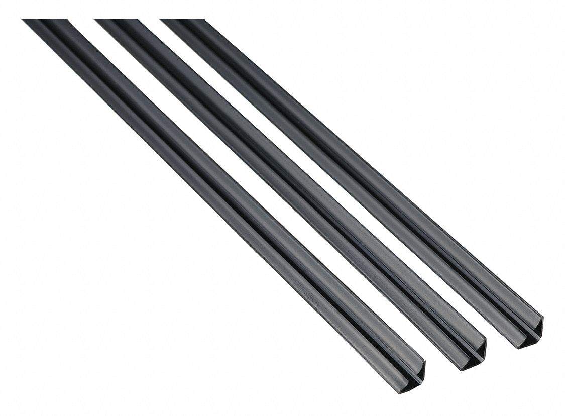 Smoke Seal: Batwing, Self-Adhesive Mounting, Std, TPE, 3 ft Overall Lg, Charcoal