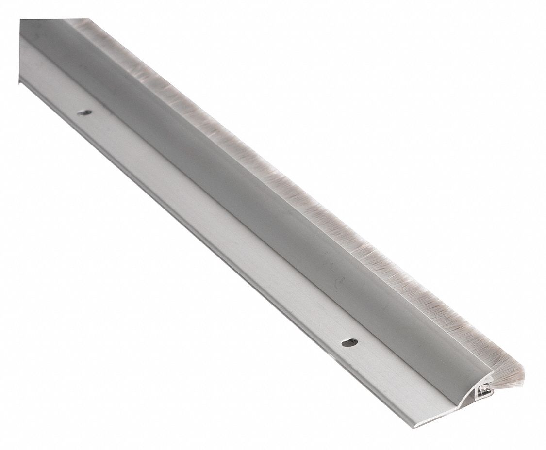 Door Sweep: Brush Insert, Aluminum, 36 in Lg, 2 in Wd, Aluminum