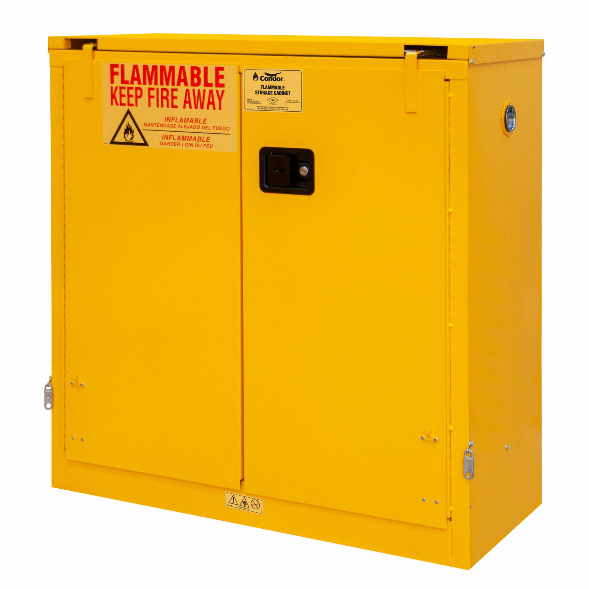 CONDOR Flammables Safety Cabinet: Std, 30 gal, 43 in x 18 in x 45 1/2 ...