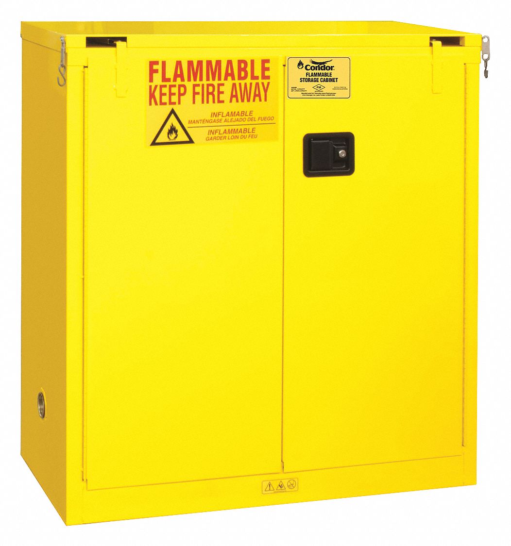 CONDOR 30 gal Flammable Cabinet, Self-Closing Safety ...