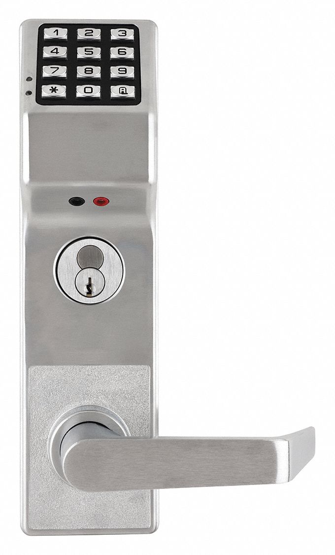 ALARM LOCK Electronic Keyless Lock, 2 3/4 in Backset, Cylindrical ...